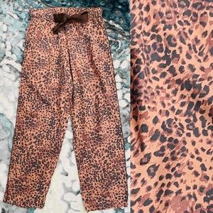 NWOT AERIE Comfy LEOPARD Print Cotton Blend LOUNGING PANTS Medium